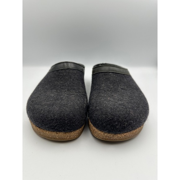 Haflinger Grizzly Wool Clogs Charcoal Grey Cork Sole Leather Shoes W9 M7 EU 40 - Picture 6 of 11